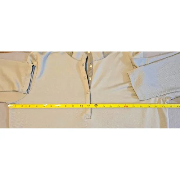 Cutter & Buck CB DryTec Men’s XL Snap Polo Gray Brown Stripe UV Quick-Dry - Picture 13 of 16